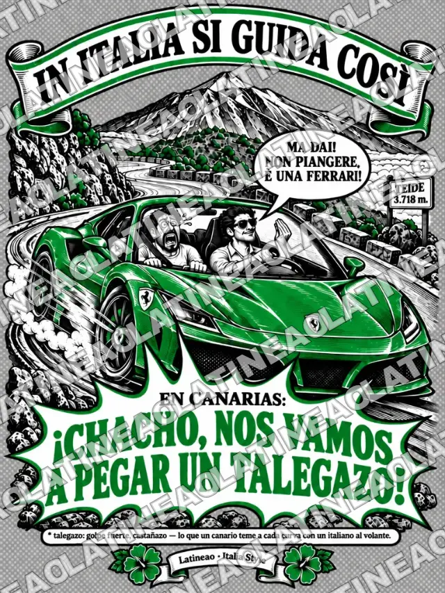 Camiseta In Italia si guida così, colección Italia, algodón 240 GSM