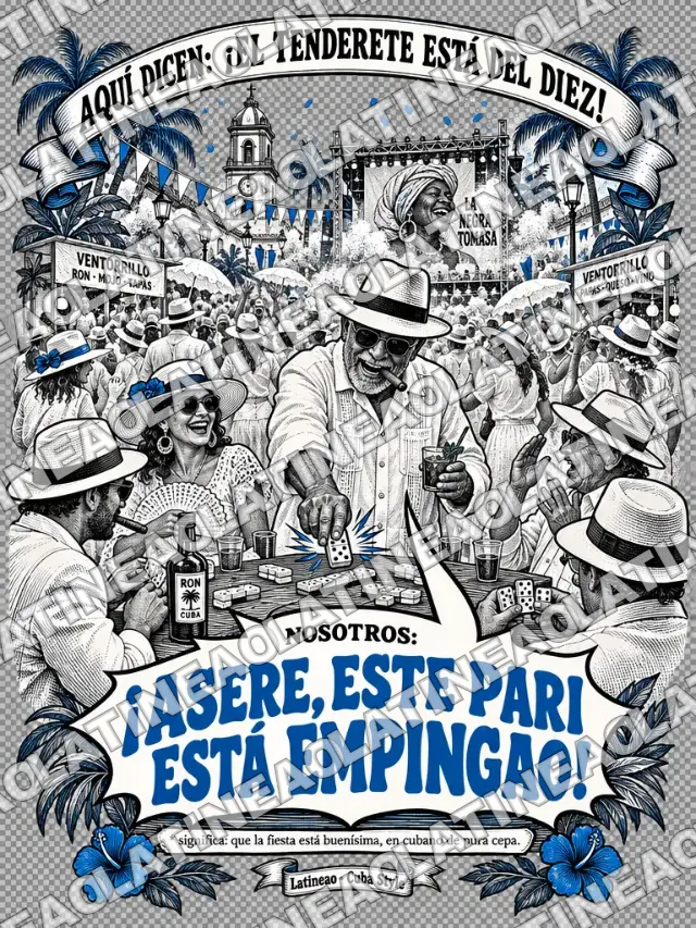 Camiseta El tenderete está empingao, colección Cuba, algodón 240 GSM