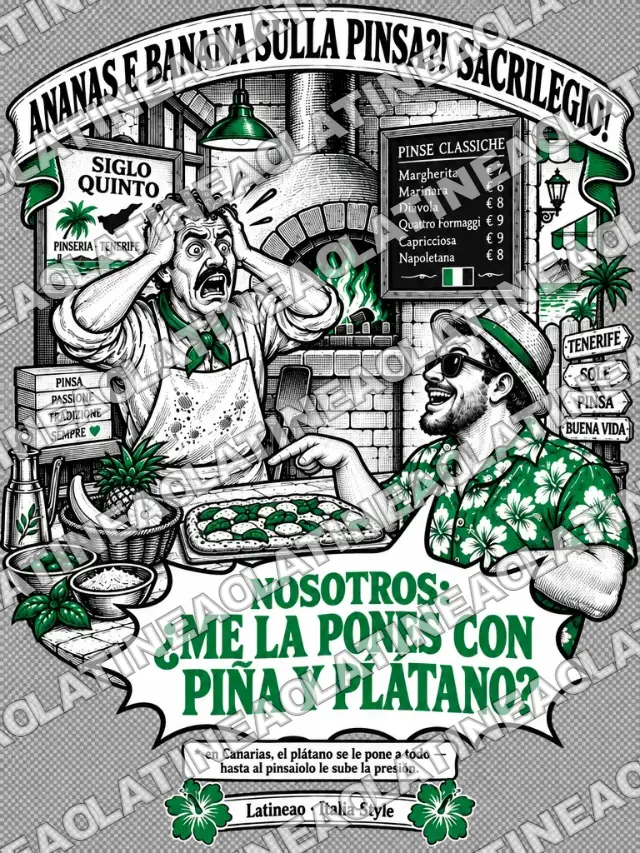 Camiseta Piña y plátano, colección Italia, algodón 240 GSM